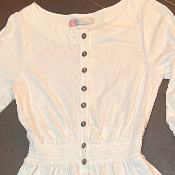 Anthropologie: White Button Front Maxi Dress With Sleeves—M - Picture 3 of 10